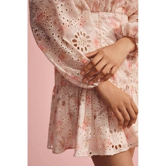 NWT Size 12 - Bardot Hendry Long-Sleeve Floral Lace Mini Dress ( NWT US$ 199) - Picture 2 of 12